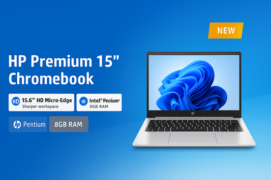 HP 15" Chromebook HD Micro-Edge | Intel Pentium up to 3.28GHz | 8GB RAM (Renewed)