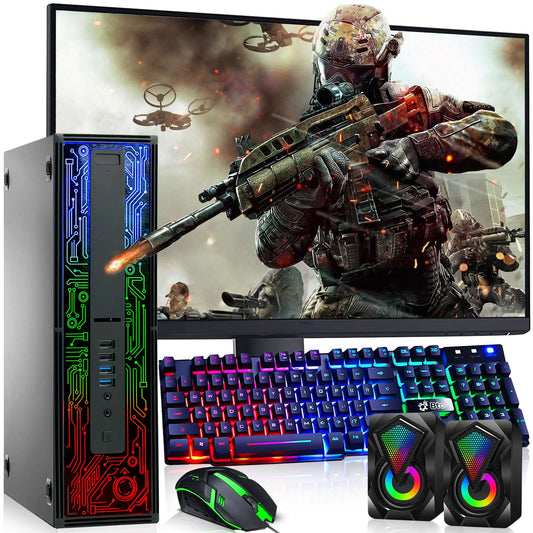 BTO HP G2 RGB Gaming PC Desktop | Intel i5 6th Gen | GTX 1050 Ti | 16GB RAM | 1TB SSD | 24" Monitor
