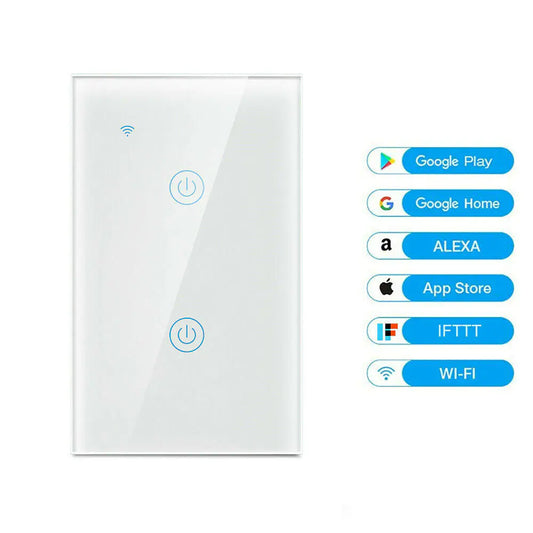 1/2/3/4-Gang Wi-Fi Smart Touch Light Switch – Glass Panel, Alexa/Google