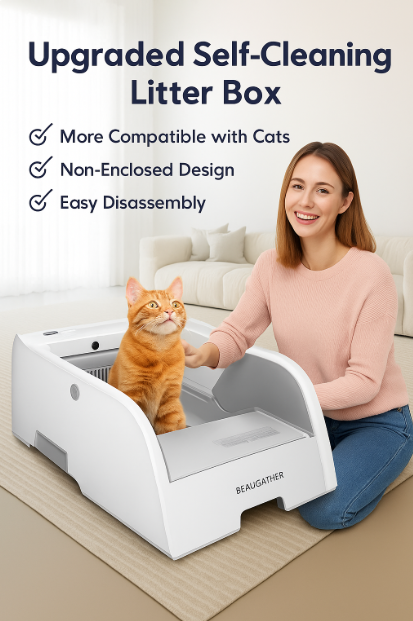 BEAUGATHER Smart Cat Litter Box | Automatic Self-Cleaning & Odor Control