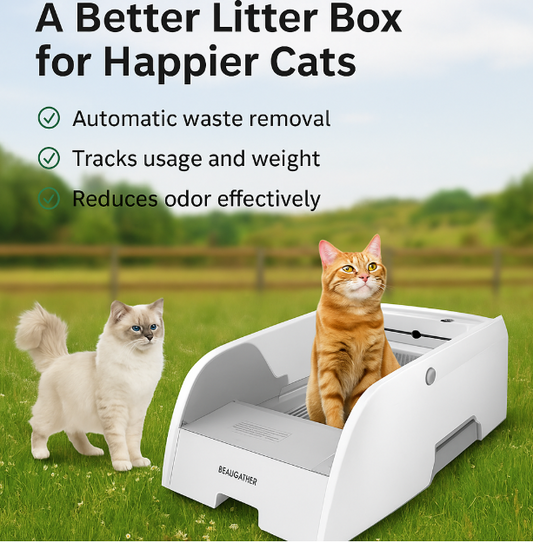 BEAUGATHER Smart Cat Litter Box | Automatic Self-Cleaning & Odor Control