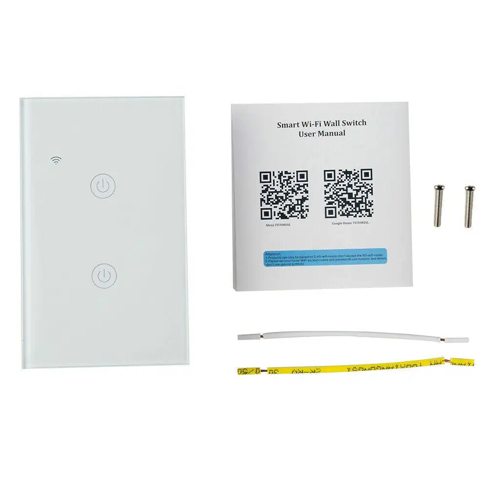 1/2/3/4-Gang Wi-Fi Smart Touch Light Switch – Glass Panel, Alexa/Google