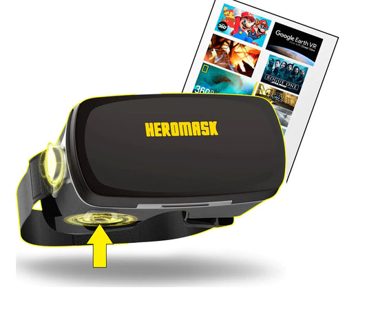 Heromask PRO – Virtual Reality Gaming Headset + Free VR Games Guide | iPhone & Android Compatible