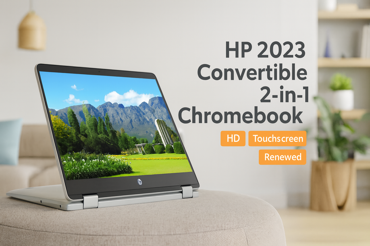 HP 2023 Convertible 2-in-1 Chromebook 14” | HD Touchscreen | Intel Pentium | Renewed