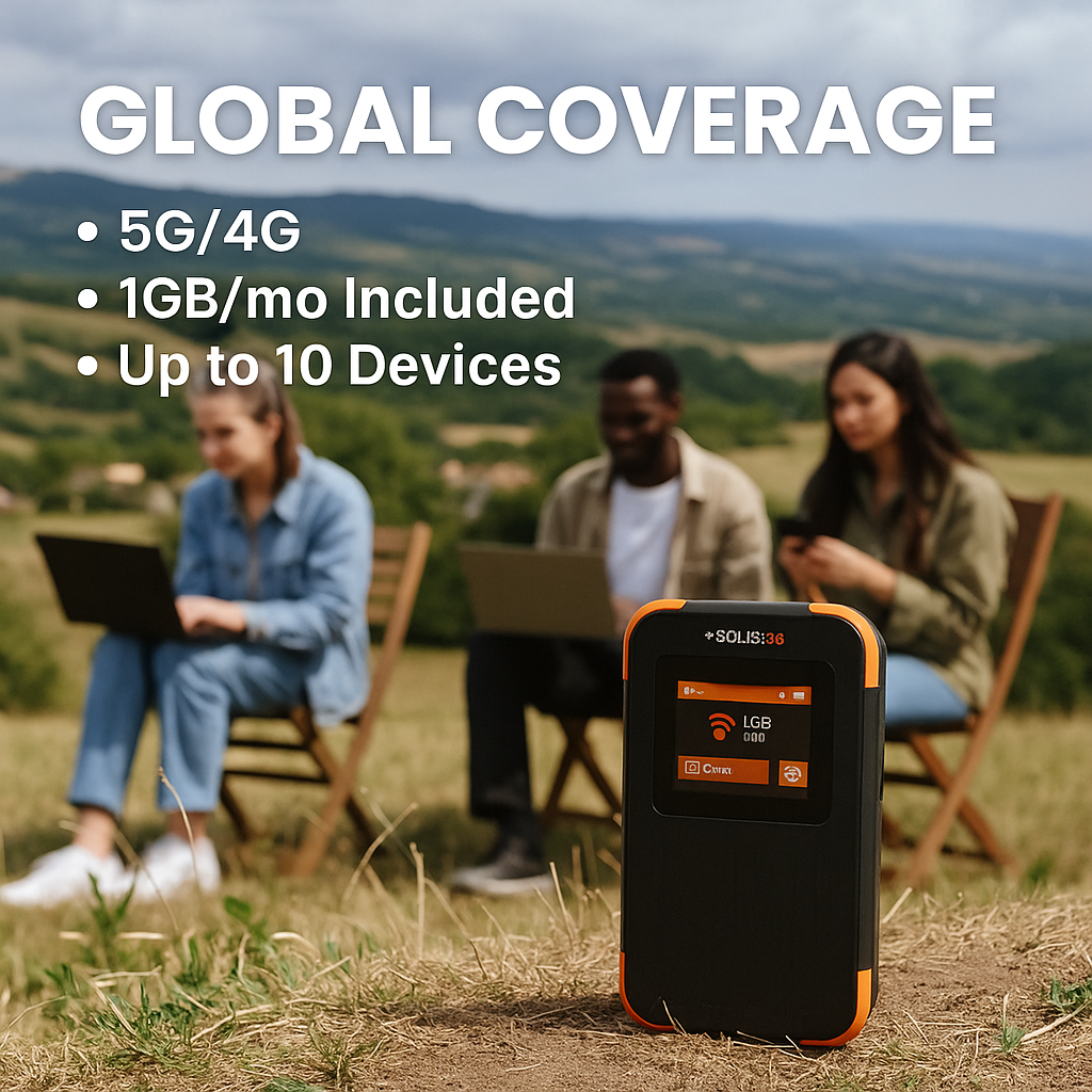 Solis 5G WiFi Mobile Hotspot | Global 5G/4G Coverage in 135+ Countries