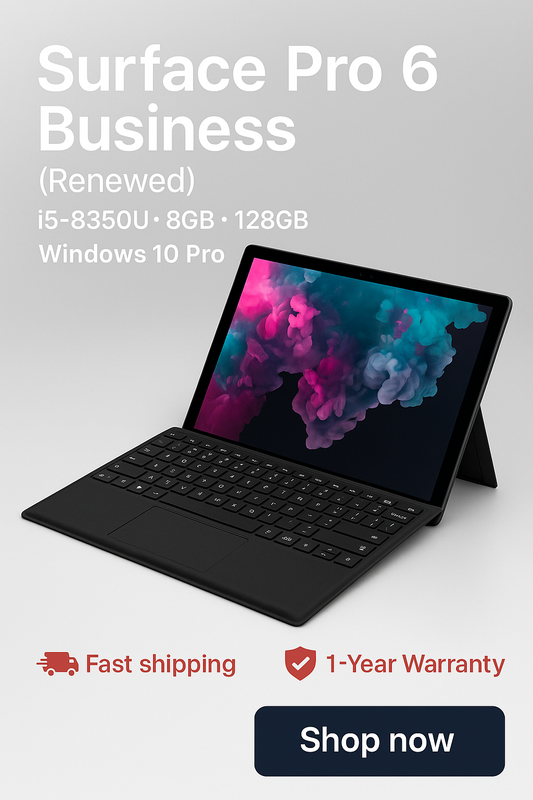 Surface Pro 6 Business 12.3” | i5-8350U | 8GB | 128GB (Renewed)