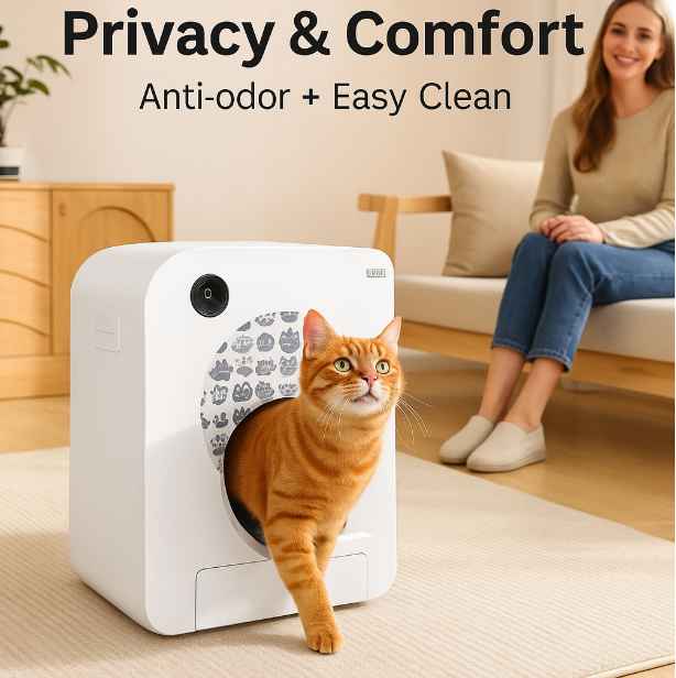 Curtain for Cat Litter Box | Anti-Odor & Self-Cleaning Cover