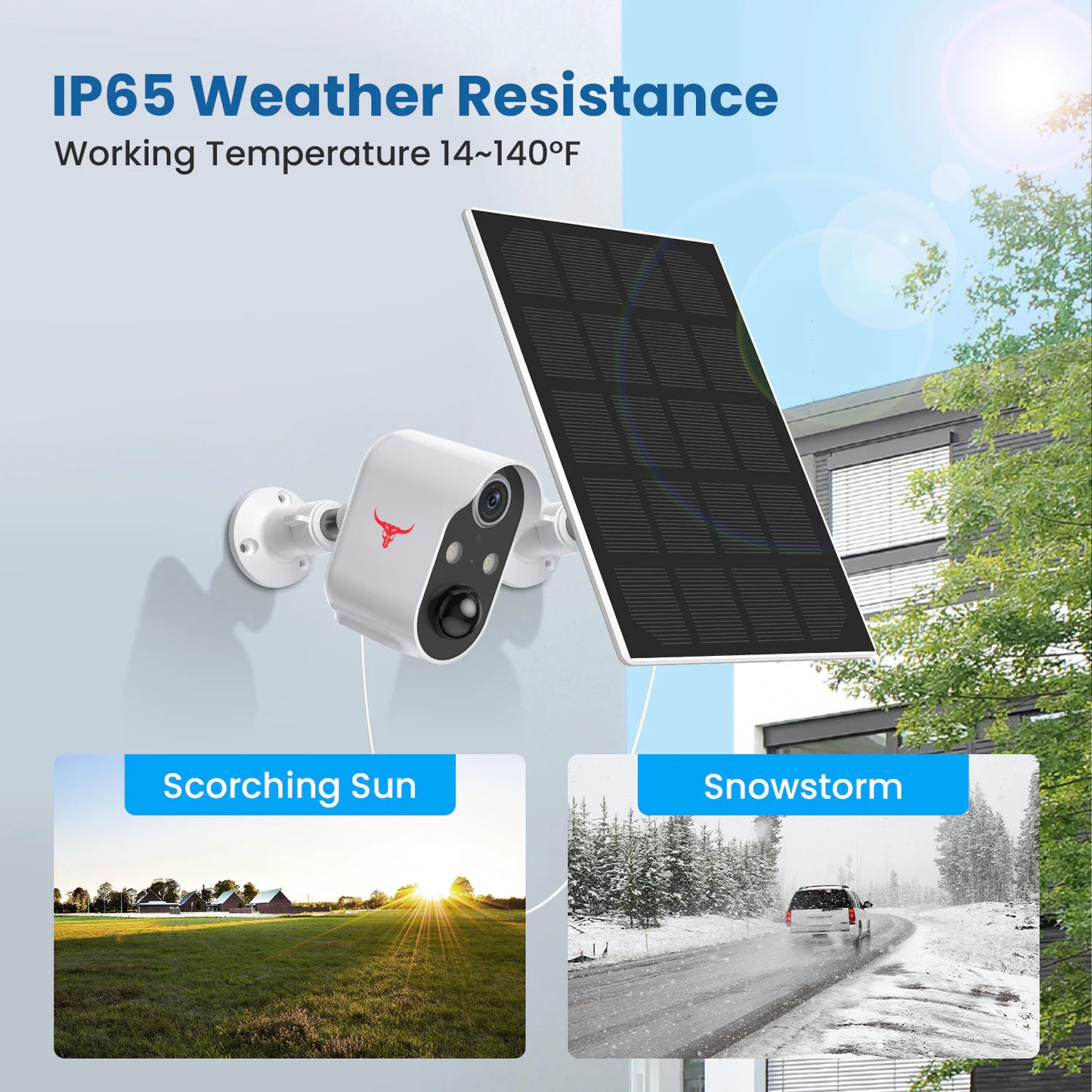 Wireless Security Camera | Smart Outdoor & Indoor Surveillance with Solar Panel & Night Vision