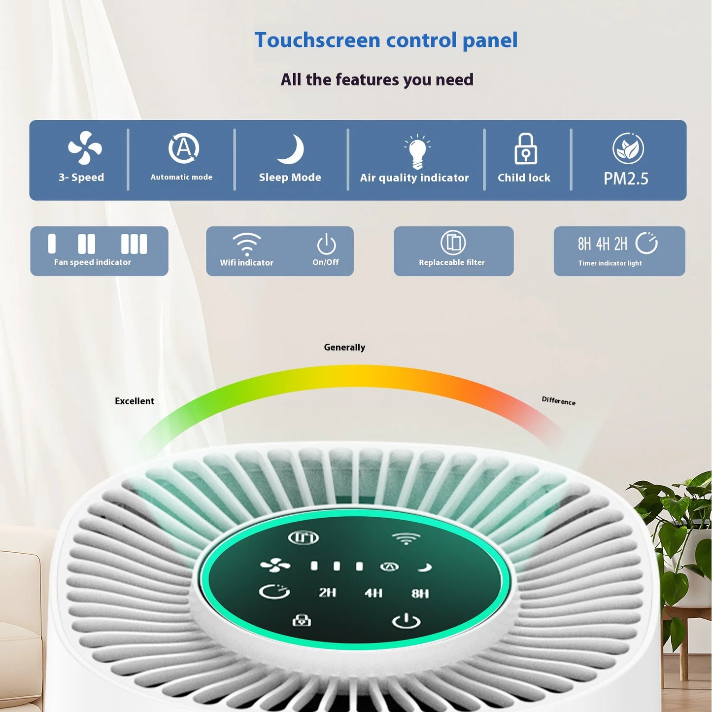 Breathe Better – Smart WiFi Air Purifier for Home & Office