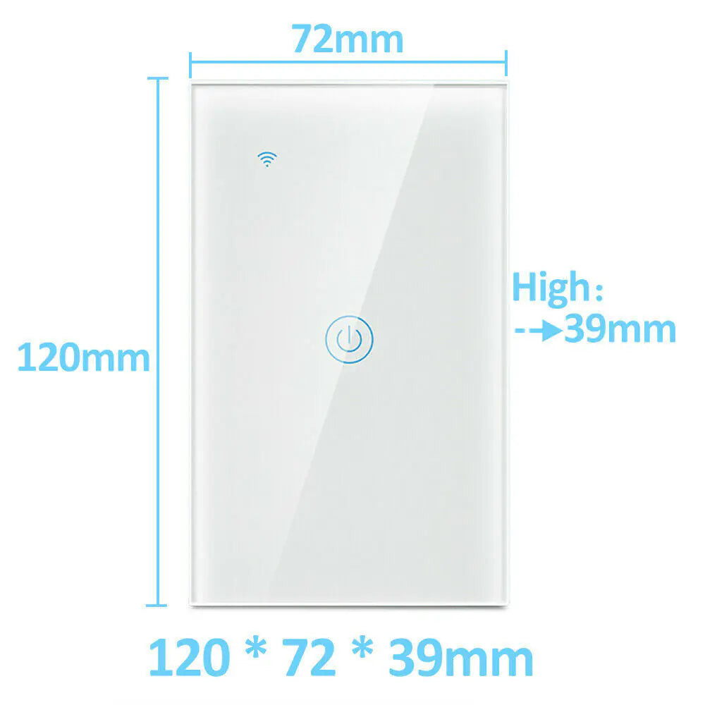 1/2/3/4-Gang Wi-Fi Smart Touch Light Switch – Glass Panel, Alexa/Google
