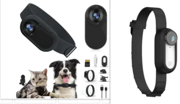 Pet Collar Camera for Cats & Dogs | Wireless HD Video Recording, USB Rechargeable, Adjustable Collar