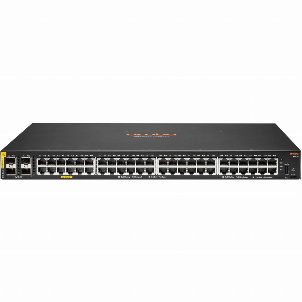 HPE Aruba 6000 48G 4SFP 370W PoE+ Managed Switch (R8N85A)