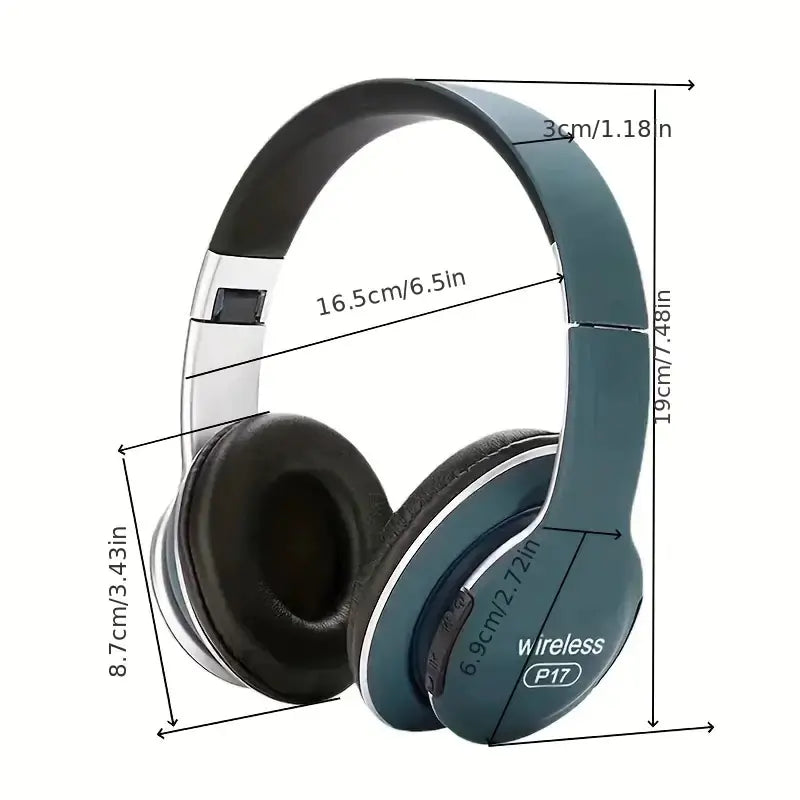 P17 Bluetooth Wireless Headset – Deep Bass, Bluetooth 5.0, 10 m Range