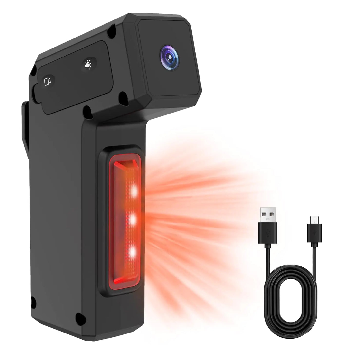 Isekurity 1080P Rear Bike Camera with Taillight – 120° Wide, Loop