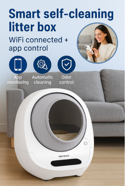 Smart Self-Cleaning Litter Box | WiFi Control & Automatic Deodorization