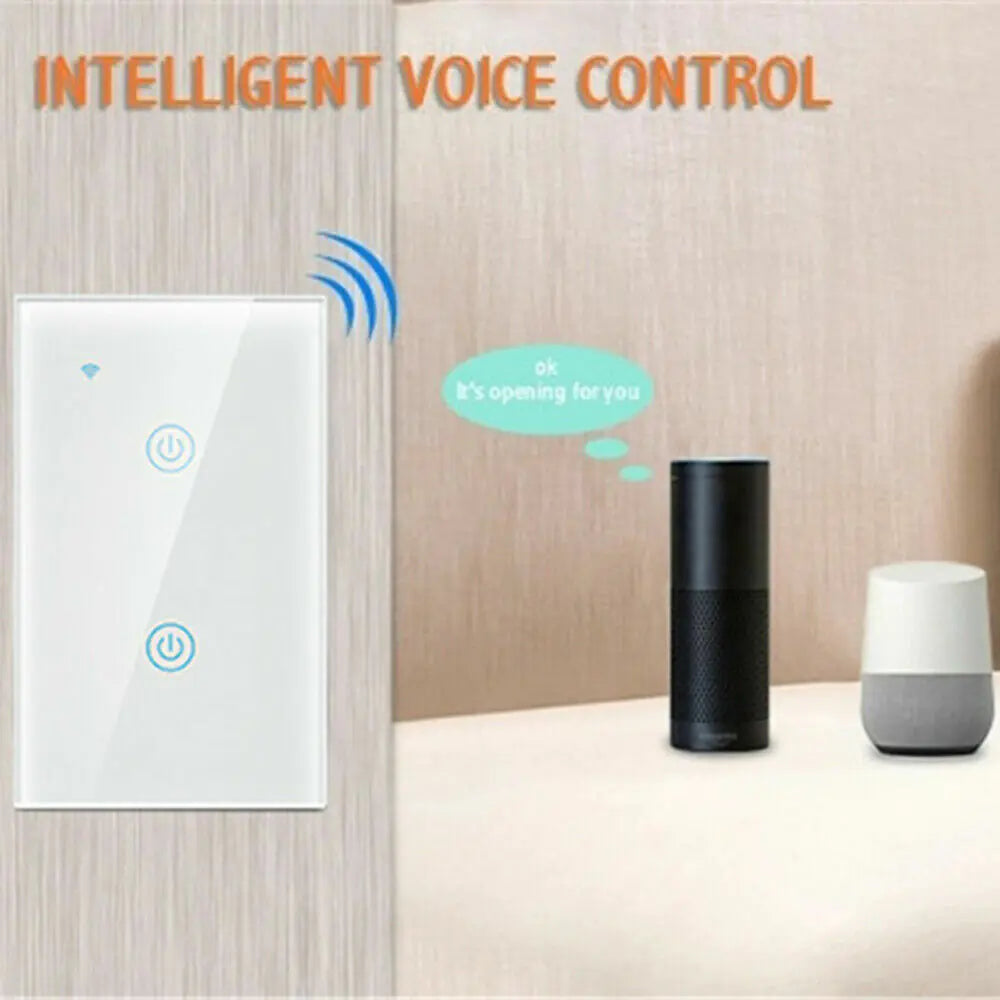 1/2/3/4-Gang Wi-Fi Smart Touch Light Switch – Glass Panel, Alexa/Google
